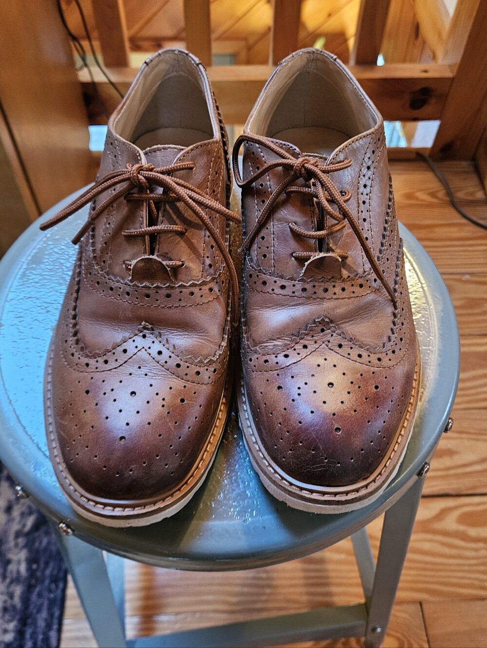 Youth/big Kids Kenneth Cole Wingtip Brogue Leather Shoes 5.5
